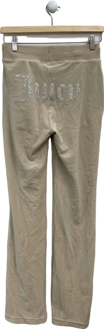 Juicy Couture Beige Velour Tracksuit Bottoms UK XS