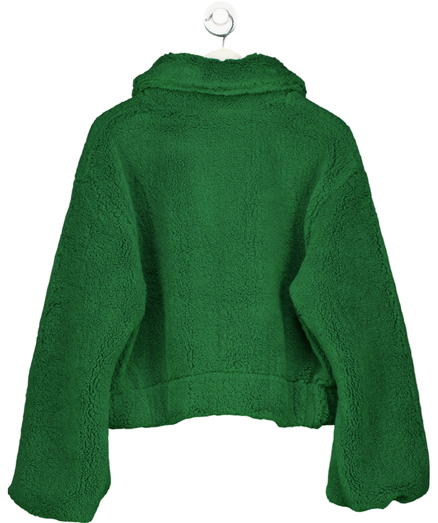 Free People Green Get Cozy Teddy Jacket UK S