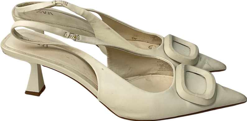 ZARA Cream Sling Back Heels UK 6 EU 39 👠