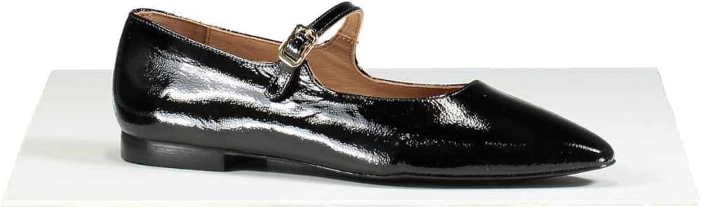 FLATTERED Camila Black Leather Patent Mary Jane Shoes UK 5