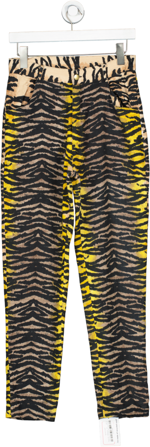 Sacred Hawk Multicoloured Tiger Print Trousers UK S
