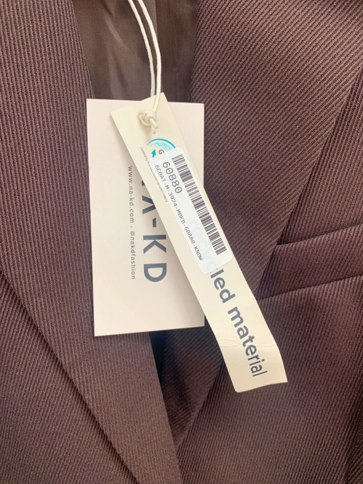 Na-kd Brown Oversized Twill Blazer EU 38 UK 12