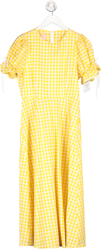 Molby The Label Yellow Delilah Gingham Dress UK 10