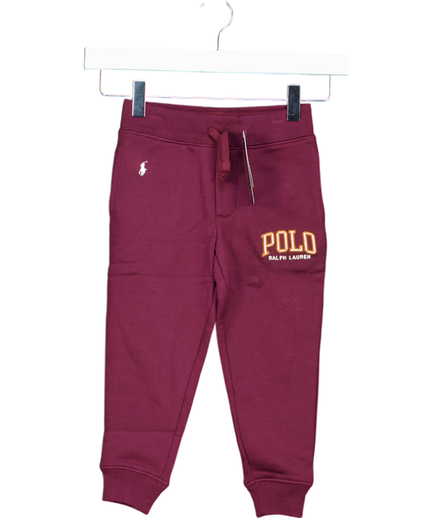 Polo Ralph Lauren Burgundy Embroidered Polo Logo Joggers 3 Years