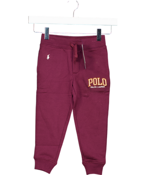 Polo Ralph Lauren Burgundy Embroidered Polo Logo Joggers 3 Years
