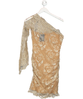 Emilio Pucci Nude One Shoulder Lace Mini Dress UK 12