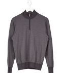 canali Grey Wool Blend Half Zip Sweater Eu 54 UK 44" CHEST
