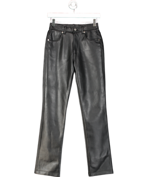 Diesel Black Faux Leather Slim Fit Trousers W24
