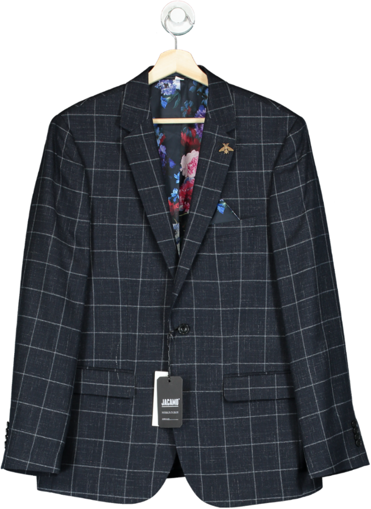 Jacamo Navy Checked Blazer 40R