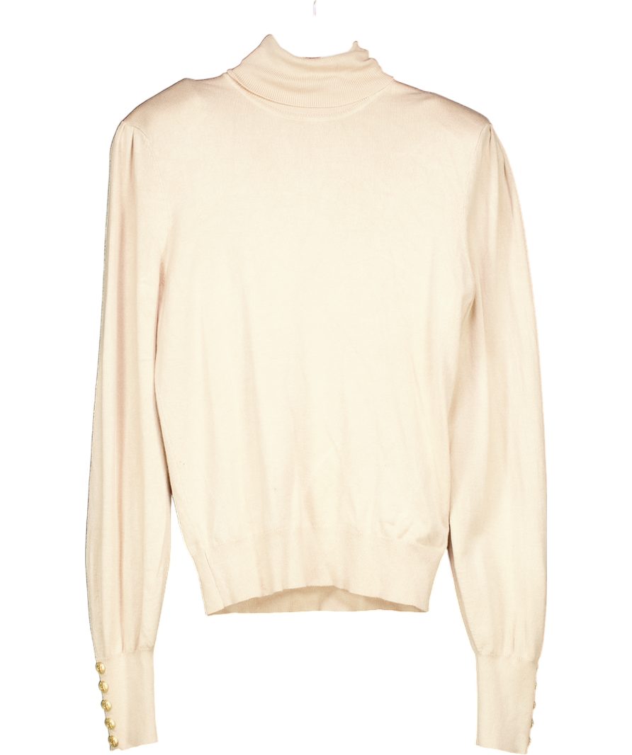 Holland Cooper Beige Rachel Roll Neck Jumper UK S