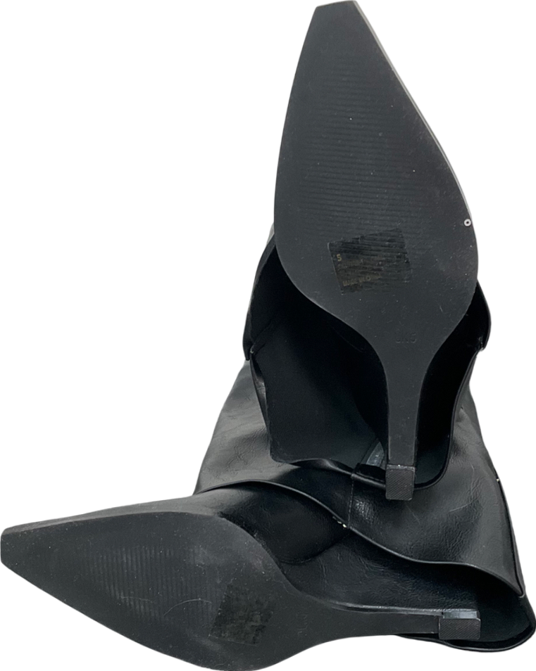 Ego Black Ava Lock Detail Pointed Toe Boot UK 5 EU 38 👠