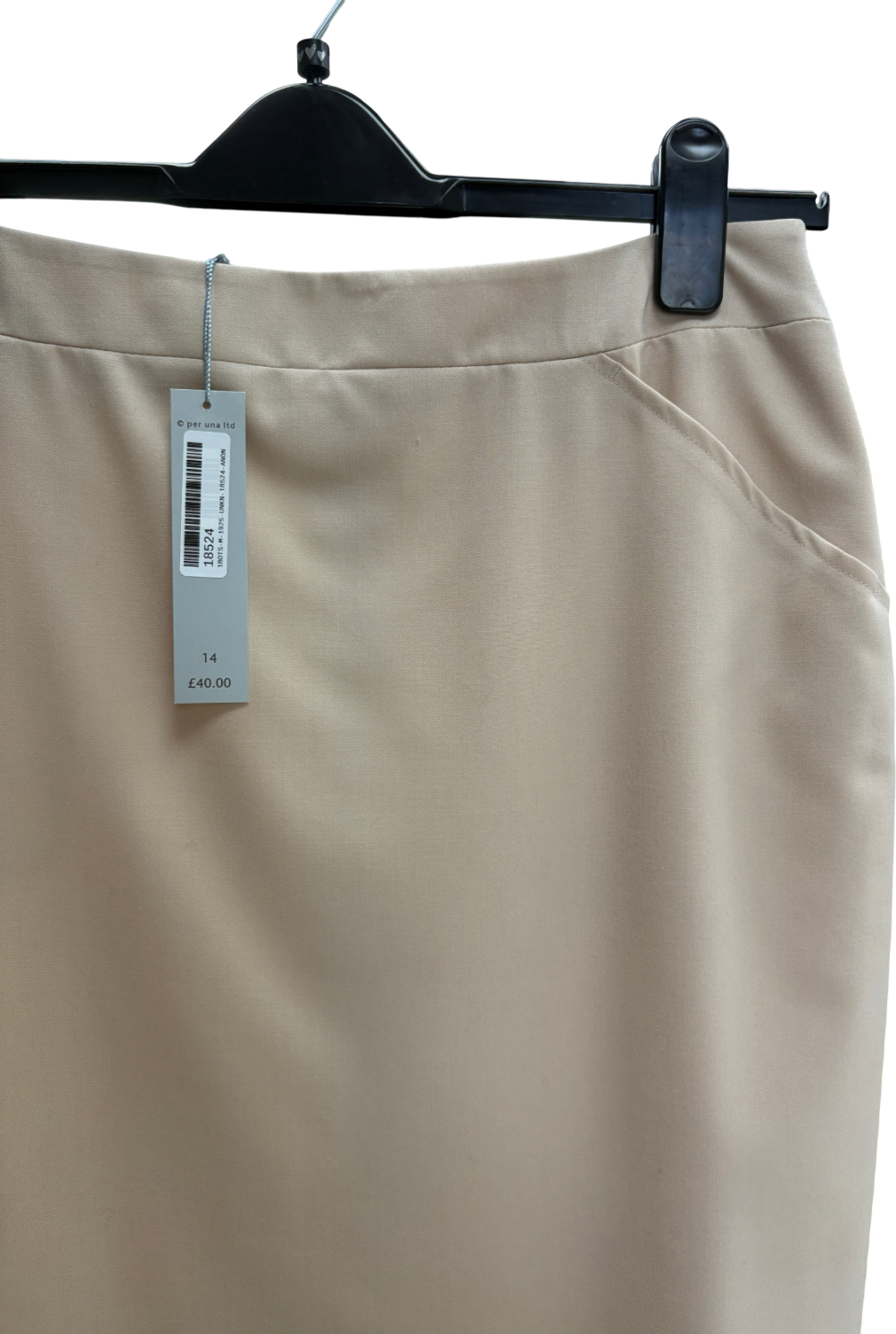 M&S Per Una Beige Pencil Skirt UK 14