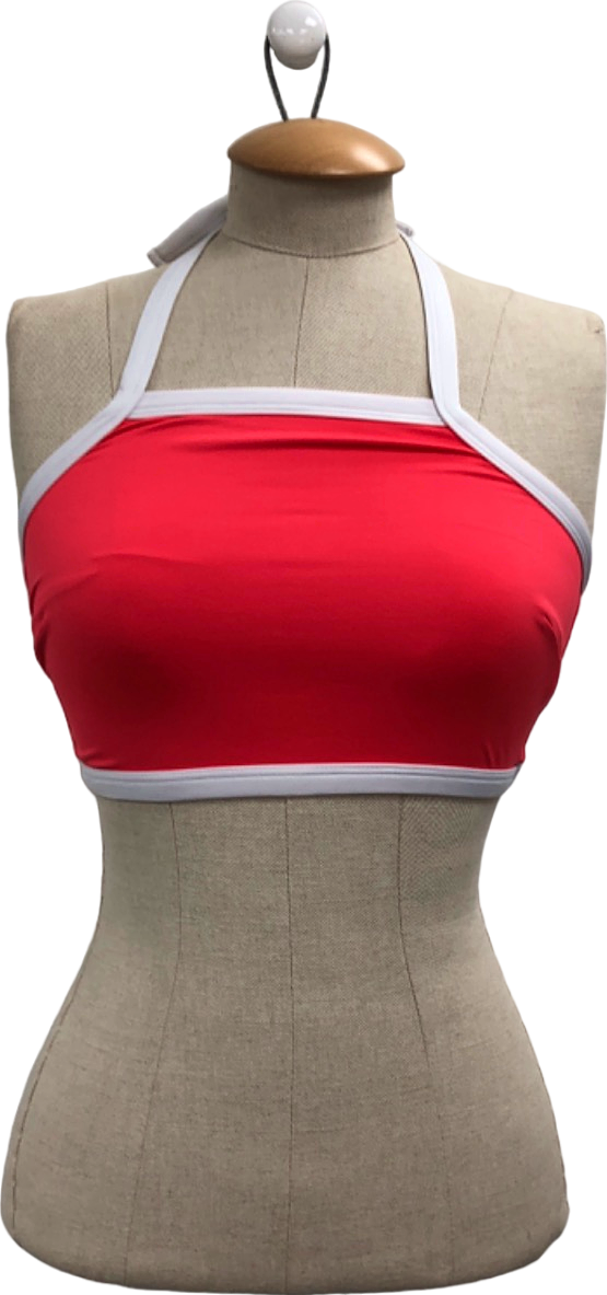 We Are We Wear Red Halterneck Bikini Top XS