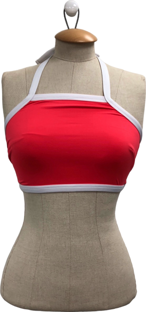 We Are We Wear Red Halterneck Bikini Top XS