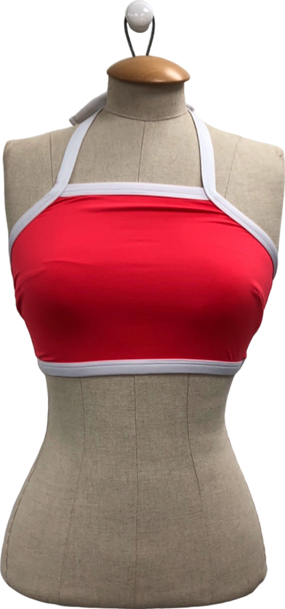 We Are We Wear Red Halterneck Bikini Top XS