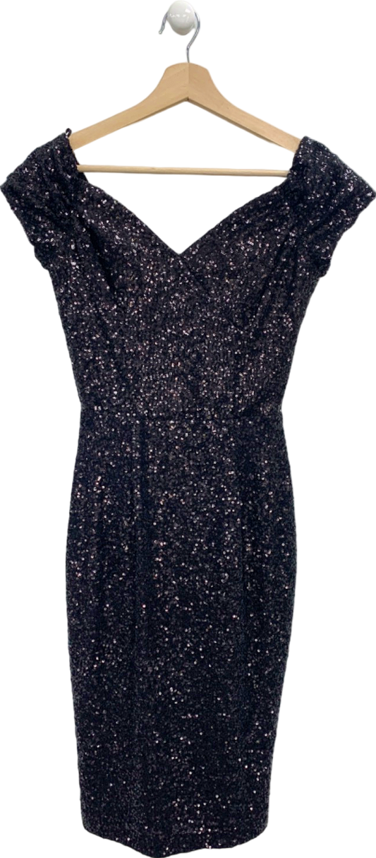 The Pretty Dress Company Black Sparkly Sequin Dress UK 8