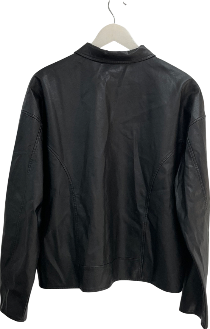 Fashion Nova Black Faux Leather Jacket UK M