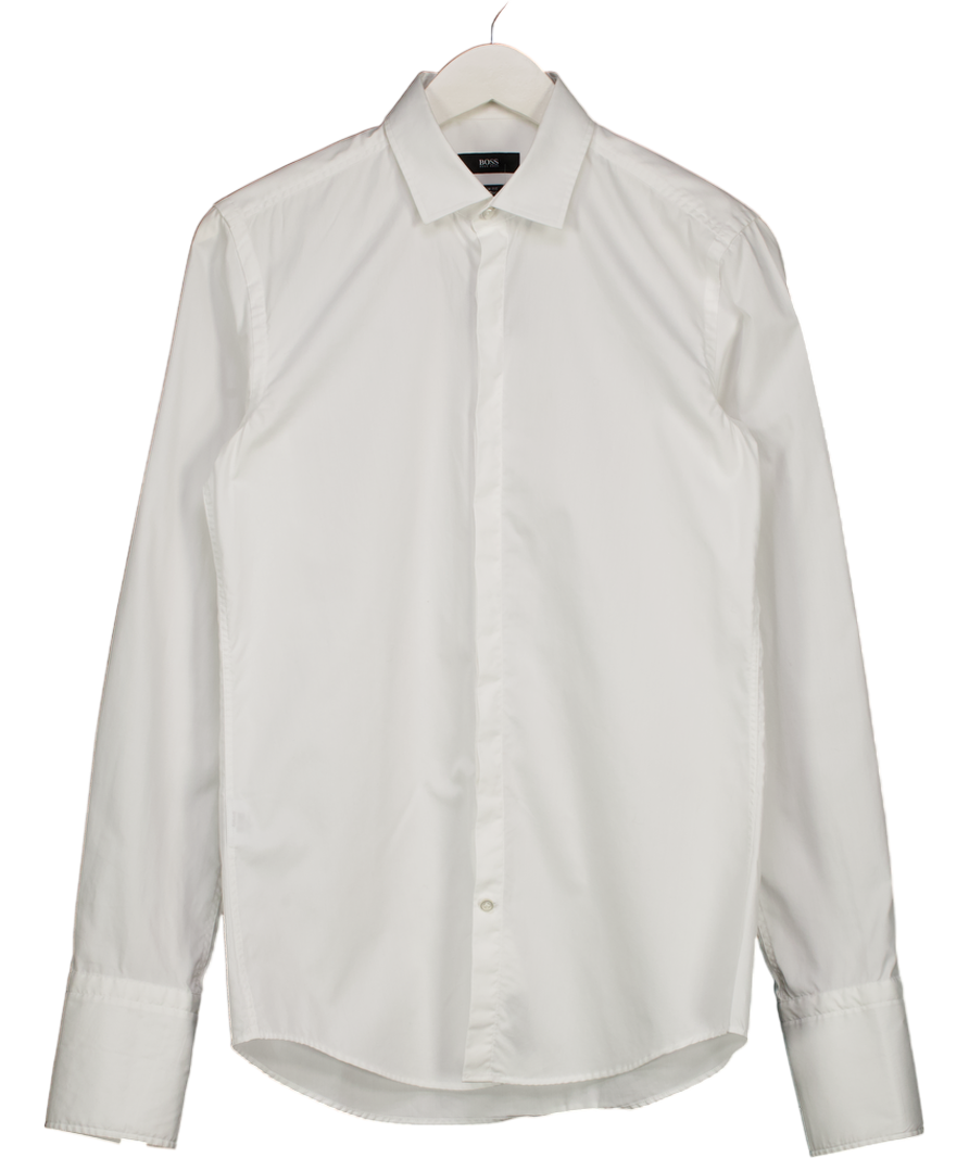 hugo boss Classic Slim Fit White Easy Iron White Shirt Neck 15" UK S