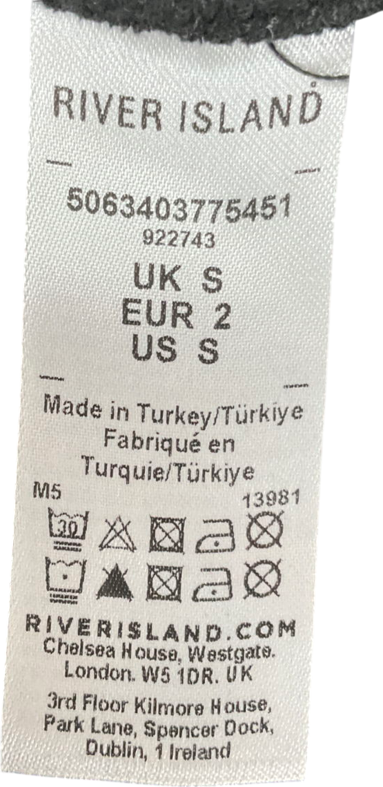 River Island Black Monochrome Side Stripe Wide Leg Trousers UK S