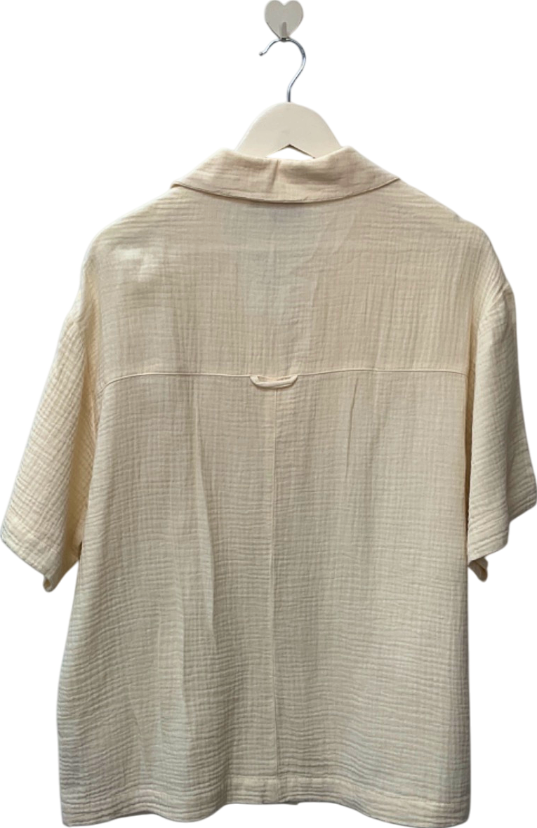 ASOS Cream Short Sleeve Shirt UK 10