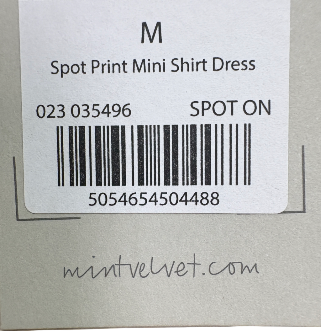Mint Velvet Cream Spot Print Mini Shirt Dress UK M