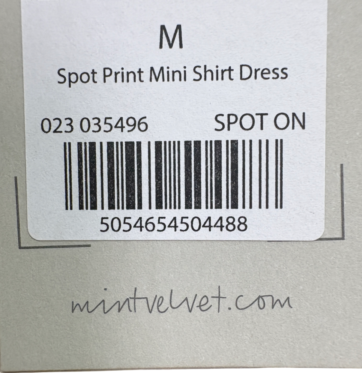 Mint Velvet Cream Spot Print Mini Shirt Dress UK M
