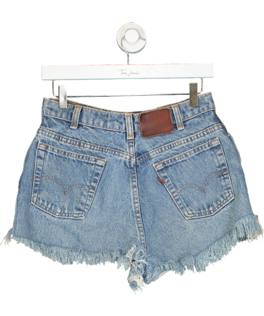 levis Blue Distressed Hem Denim Shorts W32