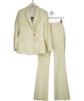 Ted Baker Cream 2-piece Blazer ( Uk 8) And Joannit Tab-detail Wide-leg Woven Trousers UK 6