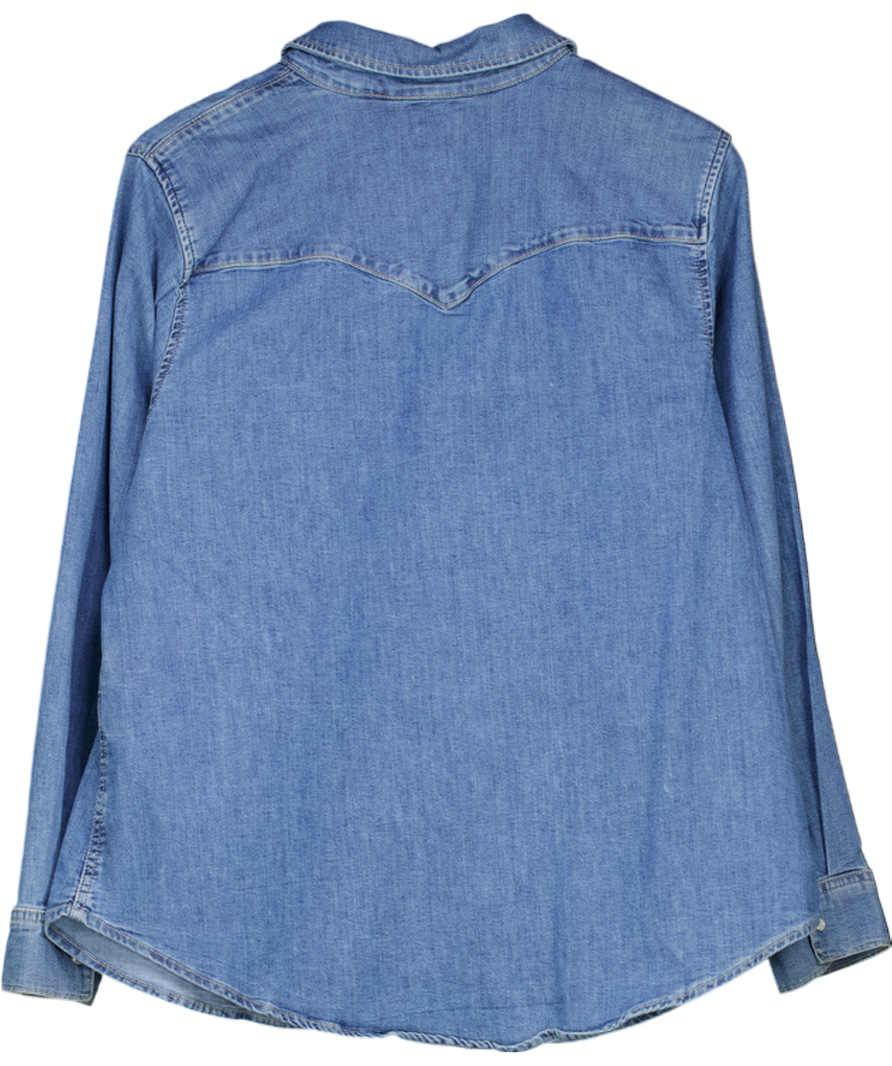 LEVI'S Mid Blue Classic Denim Shirt UK XL