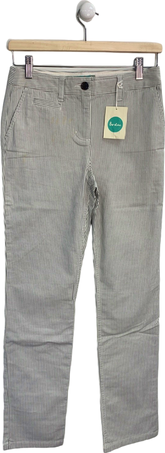 Boden White/Blue Striped Trousers UK 6R US 2R