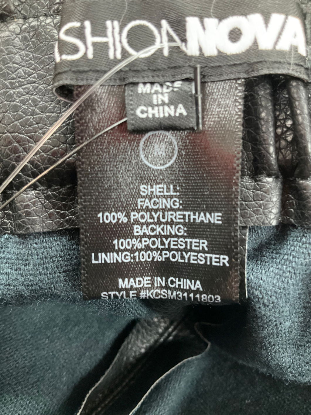 Fashion Nova Black Faux Leather Shorts UK M