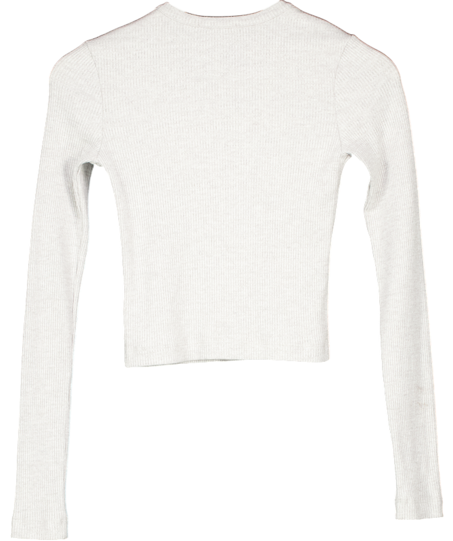 AGOLDE Grey Alma rib Crewneck Top UK XS