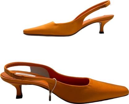 Arket Orange Slingback Kitten Heels UK 3