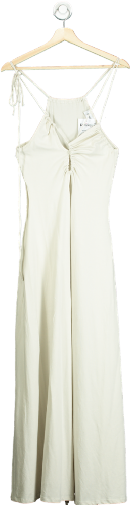 Weekday White Arya Strap Jersey Dress UK S