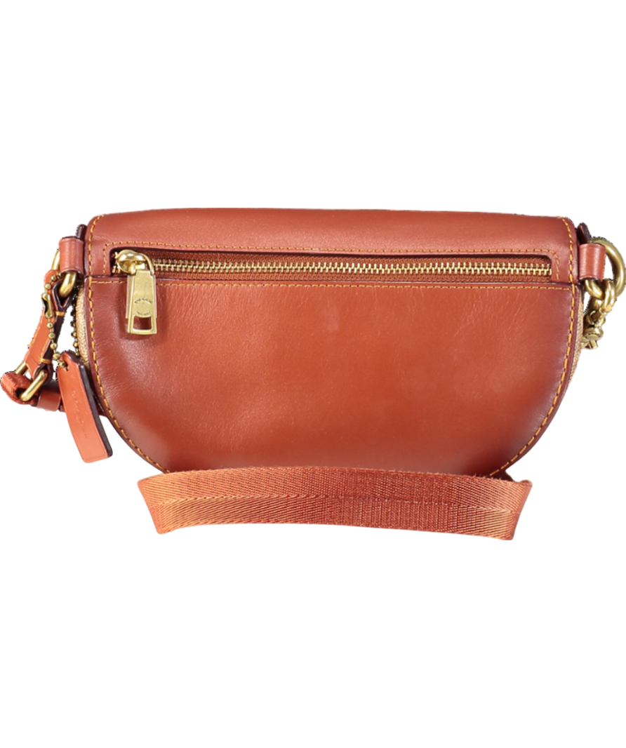 Coach Brown Tan Coated Canvas Signature Belt Bag