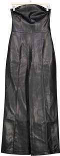 Ser.o.ya Black Zoe Buttery-soft  Faux Leather Jumpsuit UK S