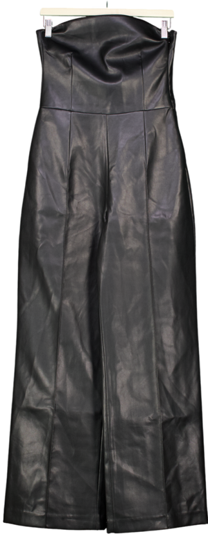 Ser.o.ya Black Zoe Buttery-soft  Faux Leather Jumpsuit UK S