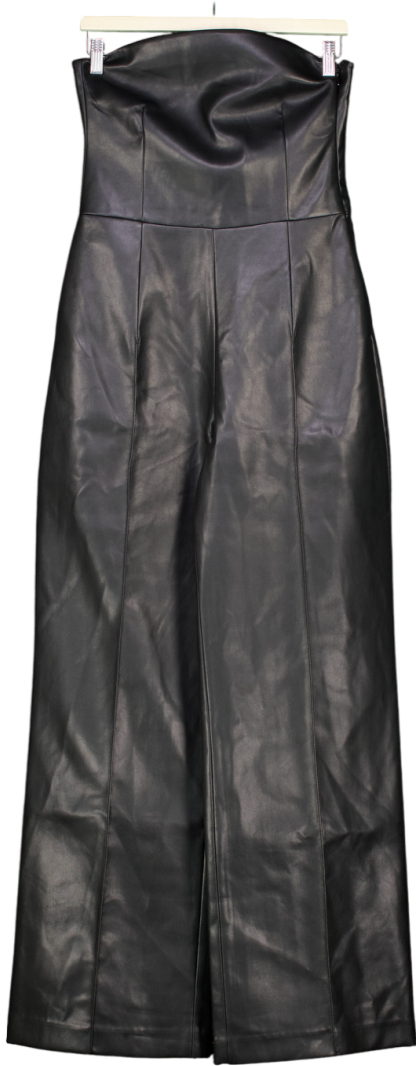 Ser.o.ya Black Zoe Buttery-soft  Faux Leather Jumpsuit UK S