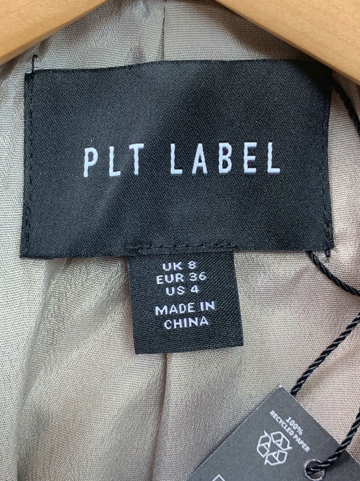 PLT Label Dark Taupe Pinstripe Oversized Blazer UK 8