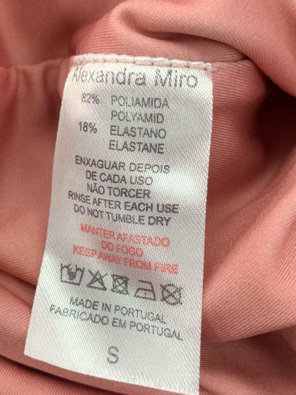 Alexandra Miro Pink Off-Shoulder Belted Swimsuit UK S