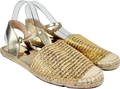 Talbots Metallic Natural Izzy Dorsay Espadrilles Flats UK 7.5 EU 40.5