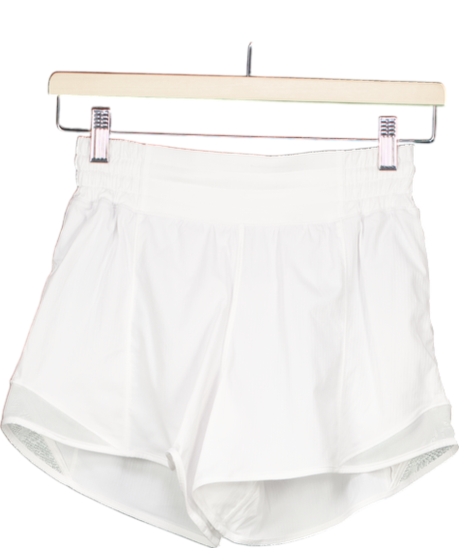 Lululemon White Runner Shorts UK 8