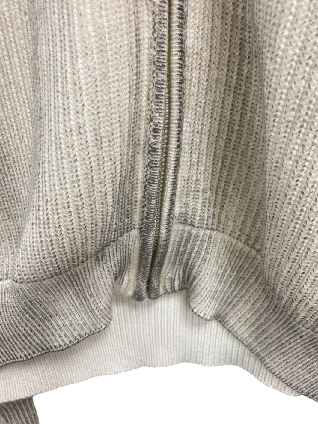 JCAESAR Off White Zip-Up Ribbed Sweater UK Size L