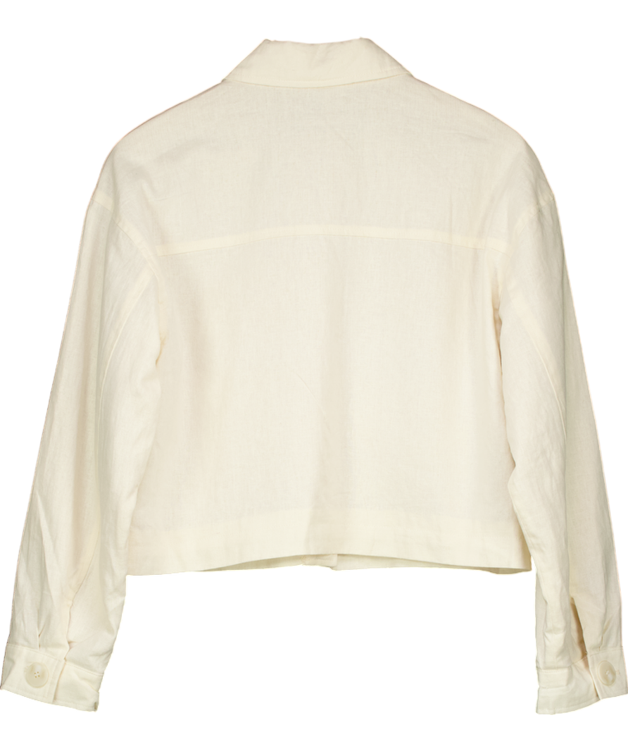 ZARA White Overshirt With Pockets UK 10