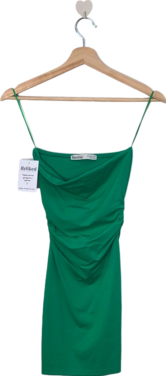 Bershka Green Ruched Mini Dress XS