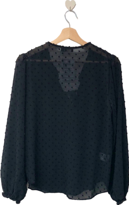 Friends Like These Millie Mackintosh Black Sheer Ruffle Blouse UK 8