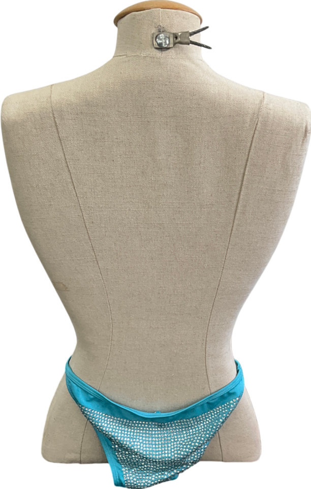 duo daze Blue Diamanté Embellished Turquoise Bikini Bottoms UK M