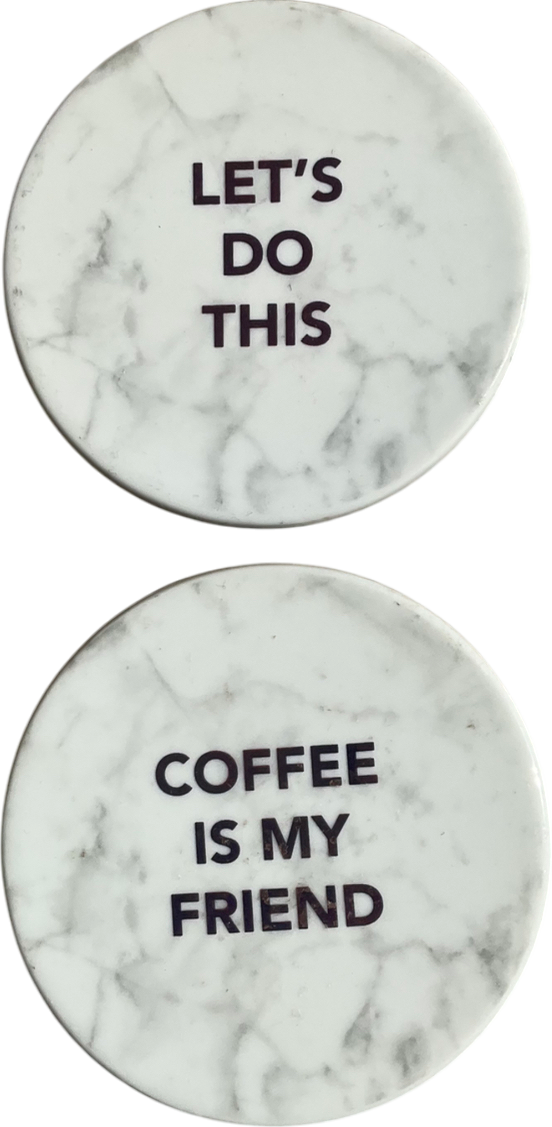 Set of 4 Grey Slogan  coasters One Size