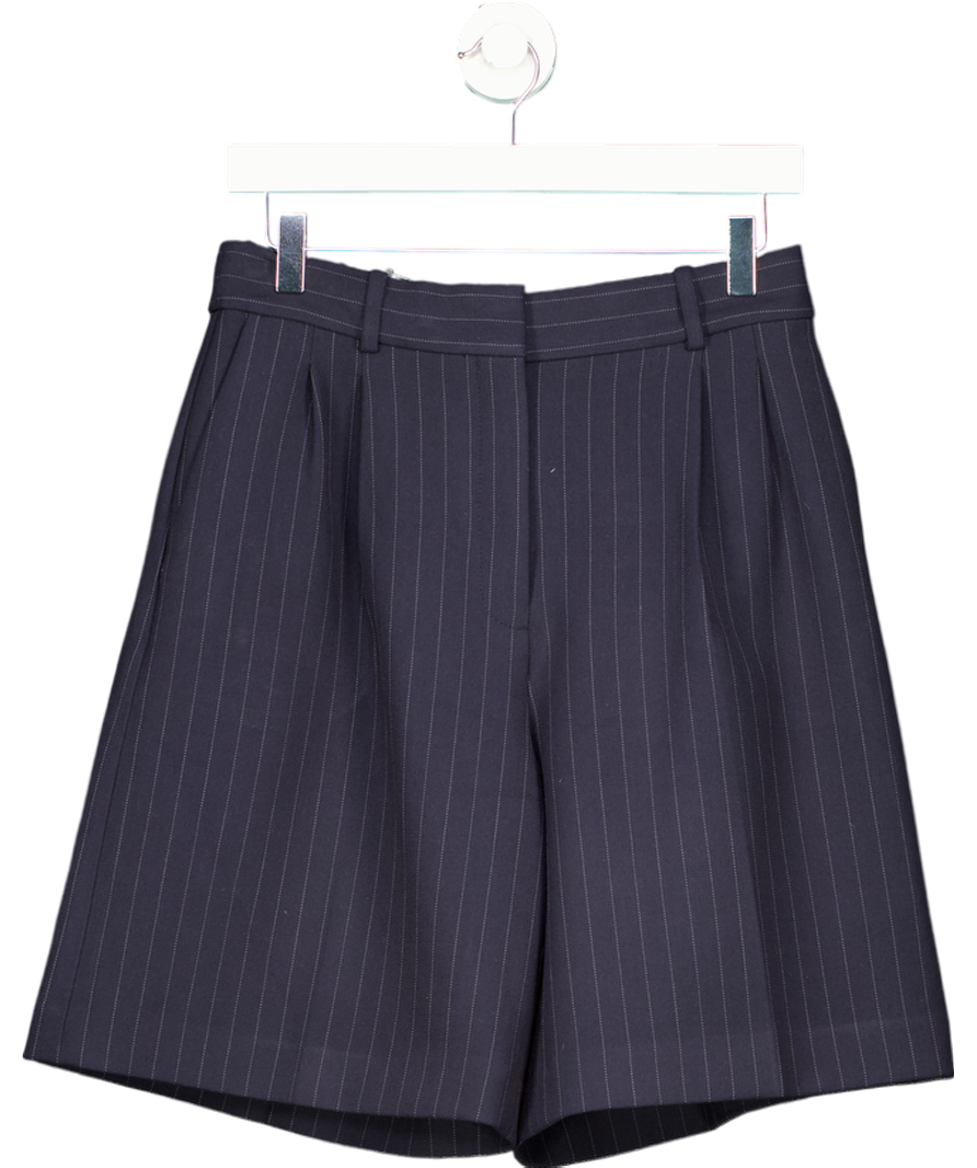 Babaton Blue Pinstripe Bermuda Shorts UK 6