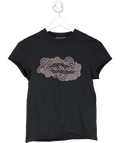 Acne Studios Black Crochet Embellished Logo Tee UK XS